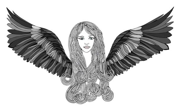 Hermoso ángel con el pelo ondulado — Foto de Stock