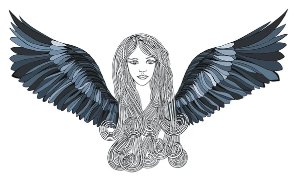 Hermoso ángel con alas azules — Foto de Stock