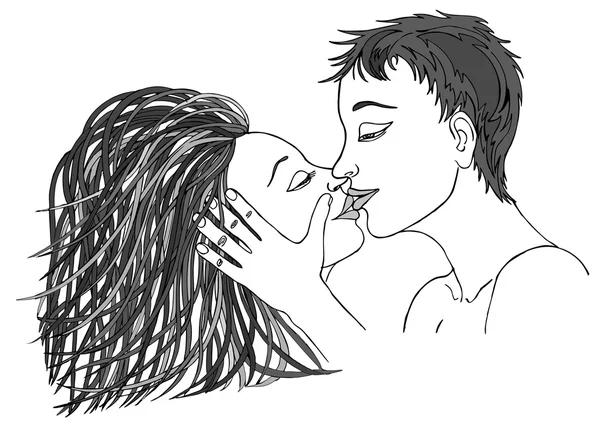 Embrasser Couple. Homme et femme — Photo
