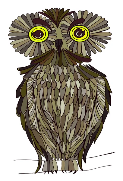 Illustration graphique hibou. Dessiné à la main — Photo