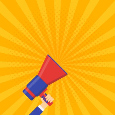 Yakında afiş vektör geliyor. Duyuru megafon