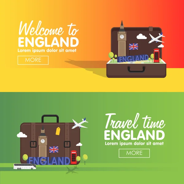 Londres, Inglaterra conjunto de iconos de destinos de viaje, elementos gráficos de información para viajar a Inglaterra . — Vector de stock