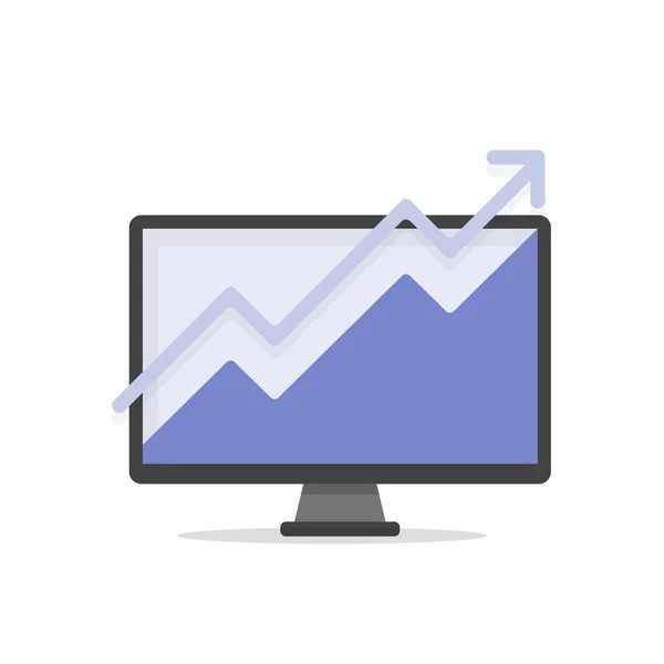 Tela do computador com conceito de infográficos —  Vetores de Stock