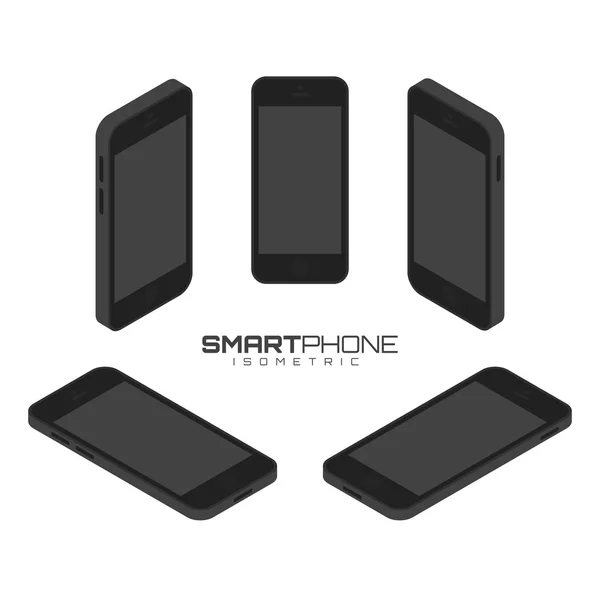 Mobile phone from four sides icon set vector graphic illustration. — Stock Vector