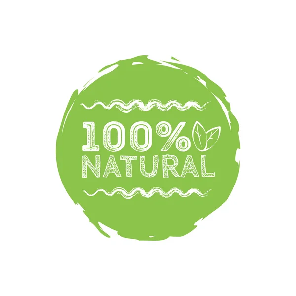 Logo natürlich mit Blättern, Naturprodukt, Bio, gesunde Ernährung. — Stockvektor