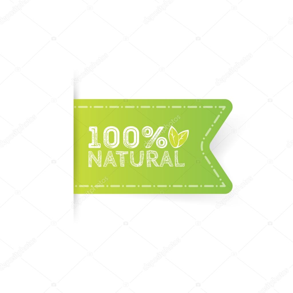 Logo Natural with leaves, natural product, organic, healthy food. Organic food badge in vector cosmetic, food. Lettering Natural