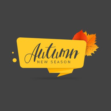 Sonbahar satışı büyük başlığı. Origami tarzı kağıt tasarımı.