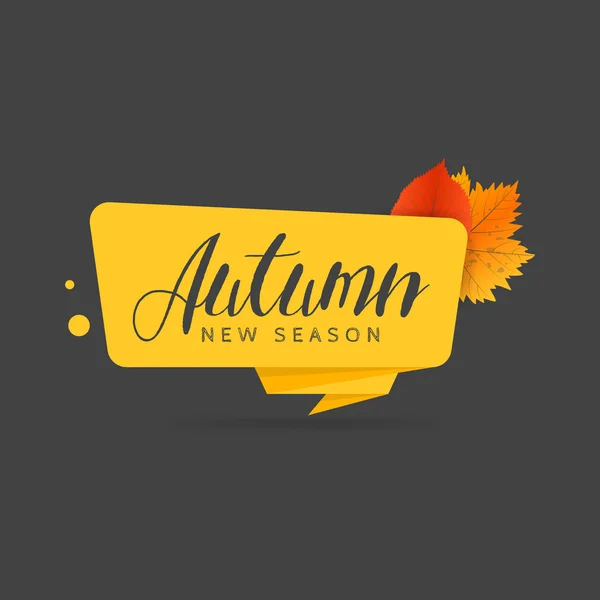 Autumn sale banner. Origami style paper design. — Stock Vector