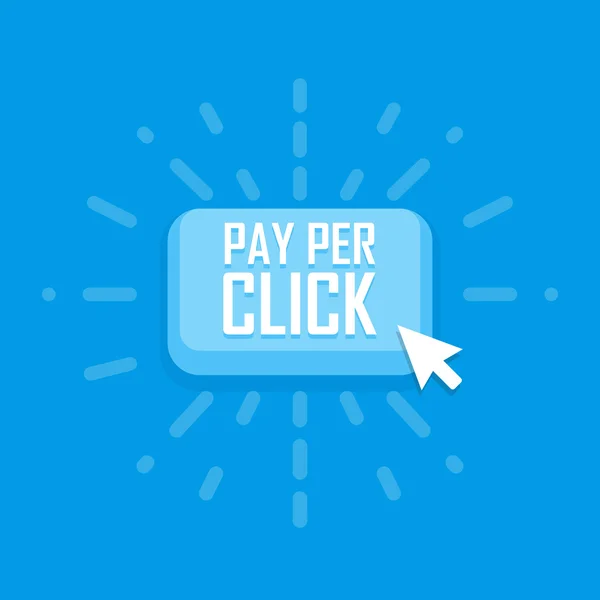 Concetto pay per click icona piatta. Illustrazione vettoriale — Vettoriale Stock