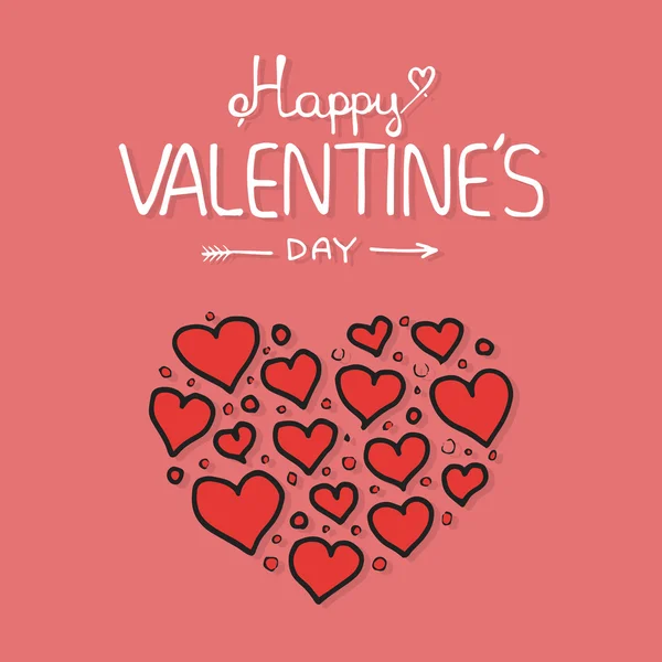 Valentines samenstelling van het hart. — Stockvector