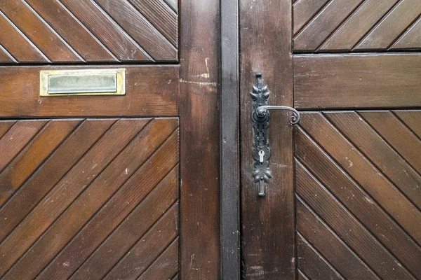 Vintage struttura della porta, maniglia e maniglia — Foto Stock