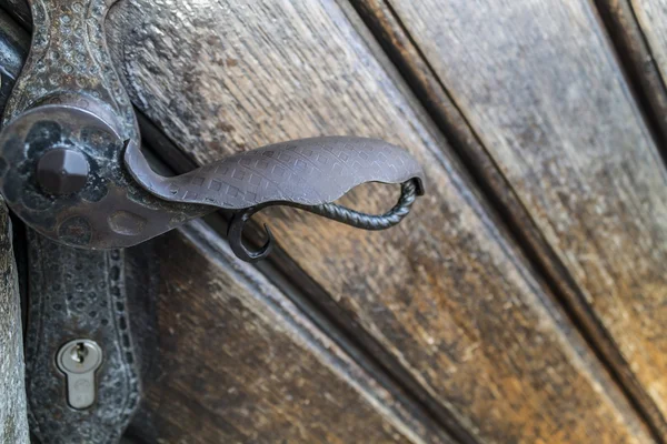 Vintage door texture,knob and handle — Stock Photo, Image