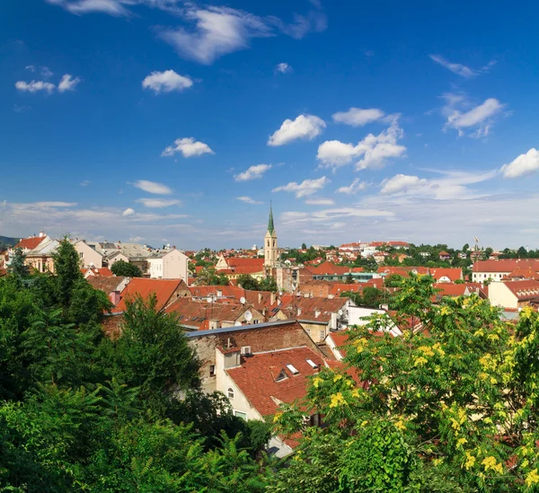 Paysage de la ville Zagreb, Croatie Image En Vente