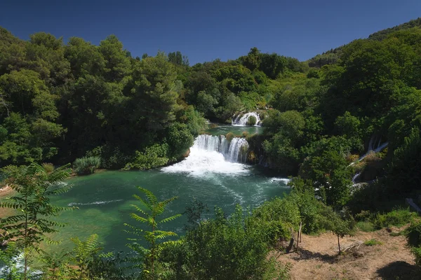 Vízesés a Krka Nemzeti park, Horvátország — Stock Fotó