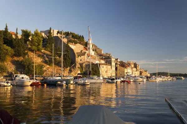 Panorama de Sibenik de tarde — Fotografia de Stock