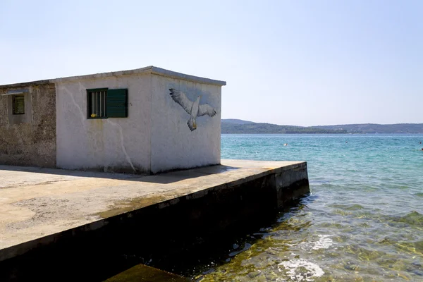 Cabana de praia na Croácia — Fotografia de Stock