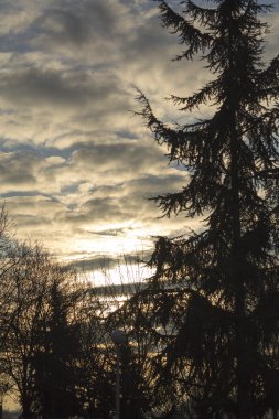 Bulutlu gündoğumu sahne Zagreb