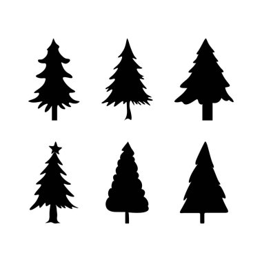 Her biri şekil ve stil olarak değişen altı farklı siluetten oluşan bir koleksiyon, temiz beyaz arka plana karşı siyah olarak sunuluyor. Mevsimlik grafikler için ideal.