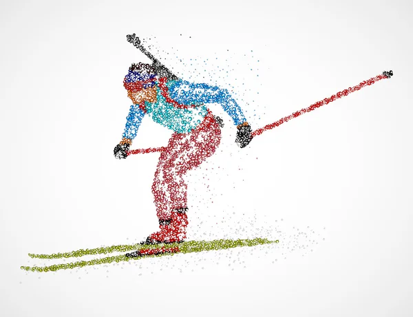 Biathlon abstrait sportif — Image vectorielle