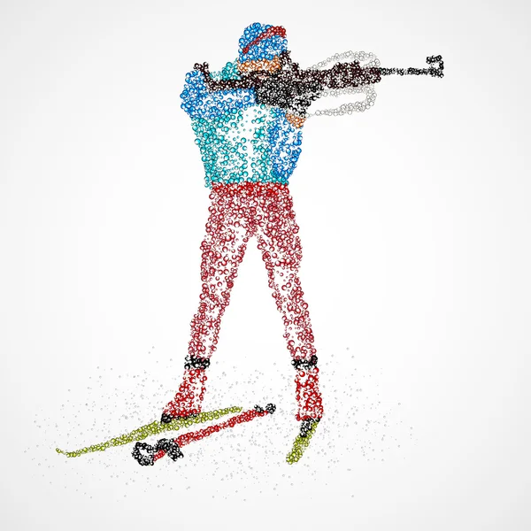 Abstracte biatlon sportman — Stockvector