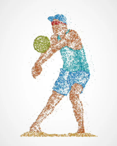 Voleibol jugador abstracto — Vector de stock