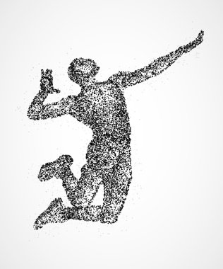 Voleybol oyuncusu soyut