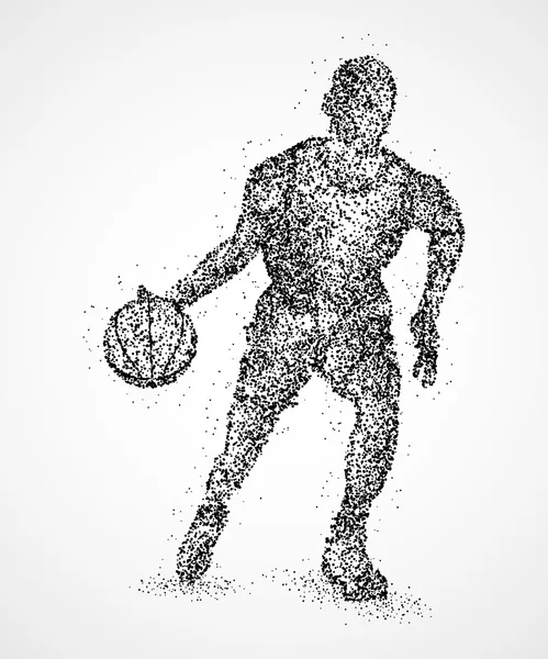 Abstrakt, basket, idrottsman nen — Stockfoto