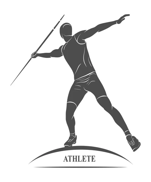 Speerwurf. Athletensilhouette — Stockfoto