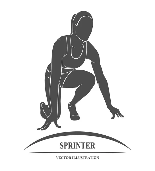 Uruchomiony, sprinter, sportowiec — Wektor stockowy