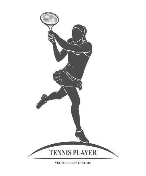 Tenisçi, siluet — Stok Vektör