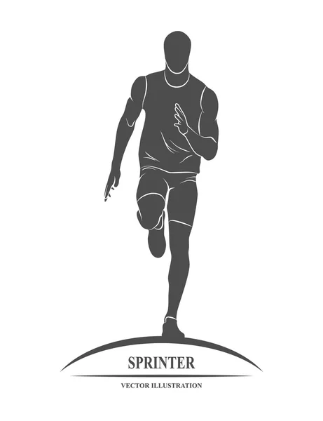 Correr, velocista, atleta — Vector de stock