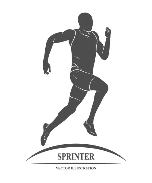 Correr, velocista, atleta — Vector de stock