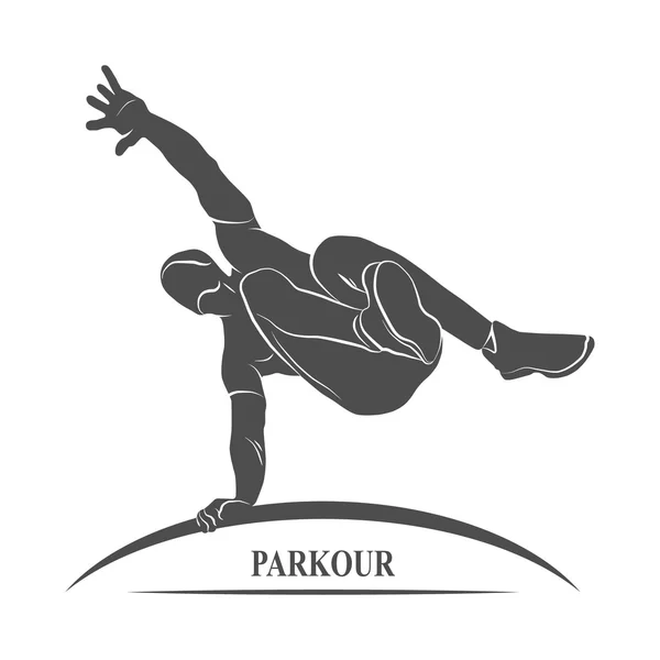 Parkour skok sylwetka — Zdjęcie stockowe