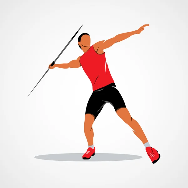 Javelin lancio Atleta — Vettoriale Stock