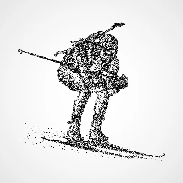 Biathlon abstrait sportif — Image vectorielle
