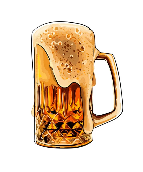 맥주 머그, 맥주 잔 색깔의 그림, 현실적 인 모습 — 스톡 벡터