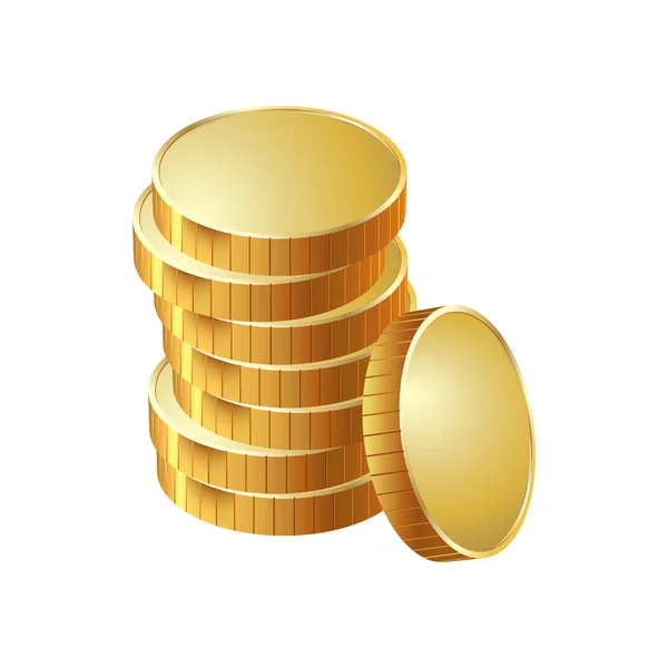 Moneda de dinero pila de oro — Vector de stock