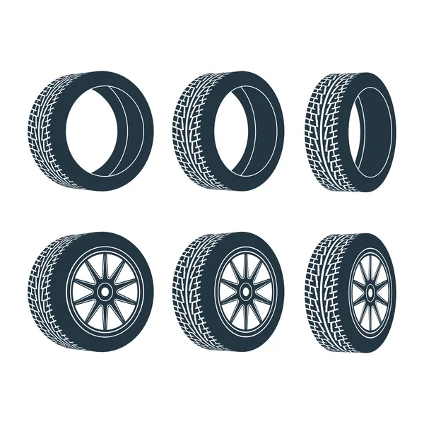 Rubber wiel band rim drive auto — Stockvector