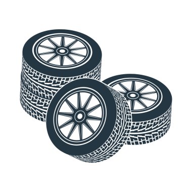 Lastik tekerlekli lastik jant sürücü araç