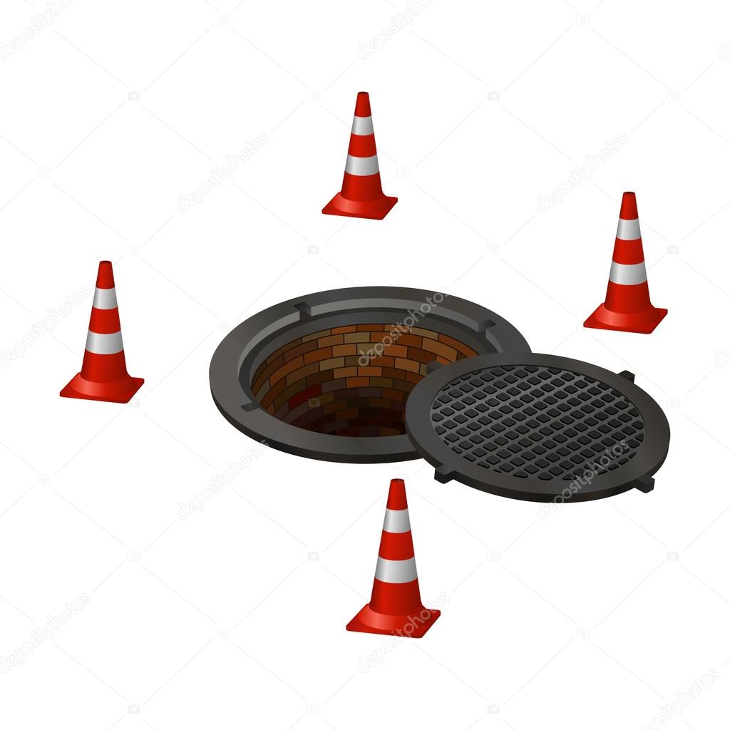 sewer, manhole, tunnel, pit, hole