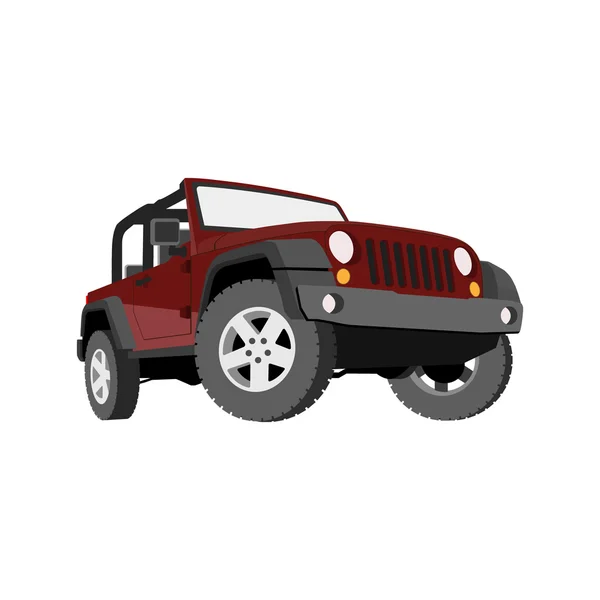 Descapotable, coche, todoterreno, jeep, todoterreno — Vector de stock