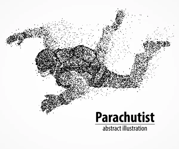 Abstractie, parachutist, vliegen — Stockvector