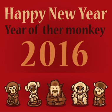 Orada maymun 2016 yılı. Yeni Yılınız Kutlu Olsun 