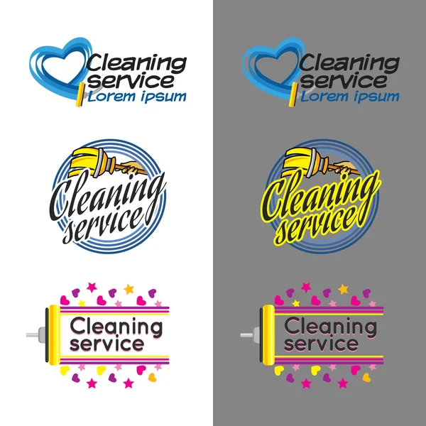 Logo's voor schoonmaak service. Instellen. — Stockvector