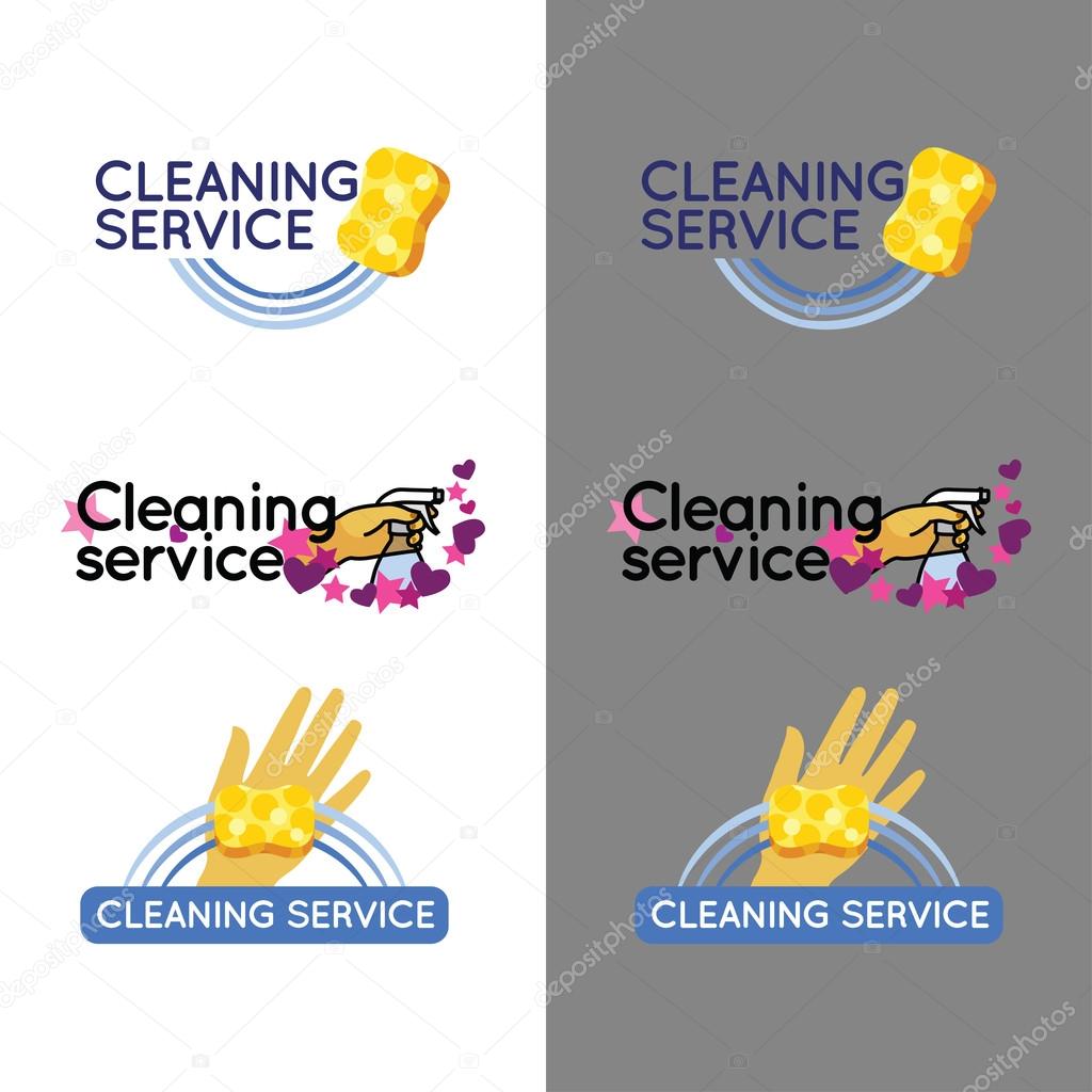 Logos set for cleaning service