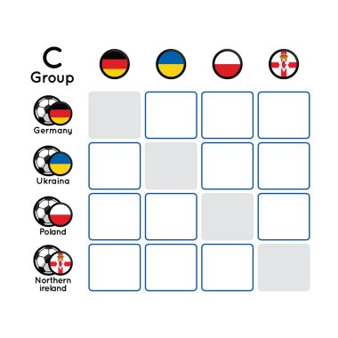 Tablo Futbol Şampiyonası Euro 2016 grup