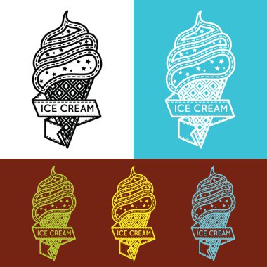 Bir dondurma menü için simgeler