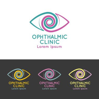 Oftalmik klinik amblemi. Ayarlayın. Göz hastalıkları