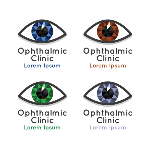 Logo voor oogheelkundige kliniek. Instellen. Oogheelkunde — Stockvector