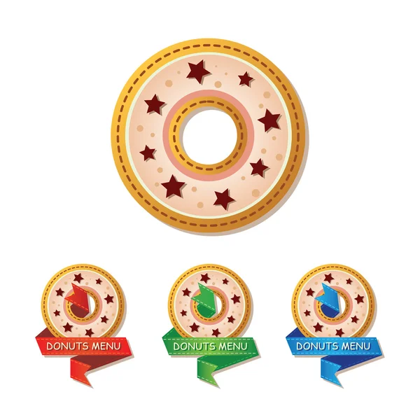 Symbole für ein Donuts-Menü — Stockvektor